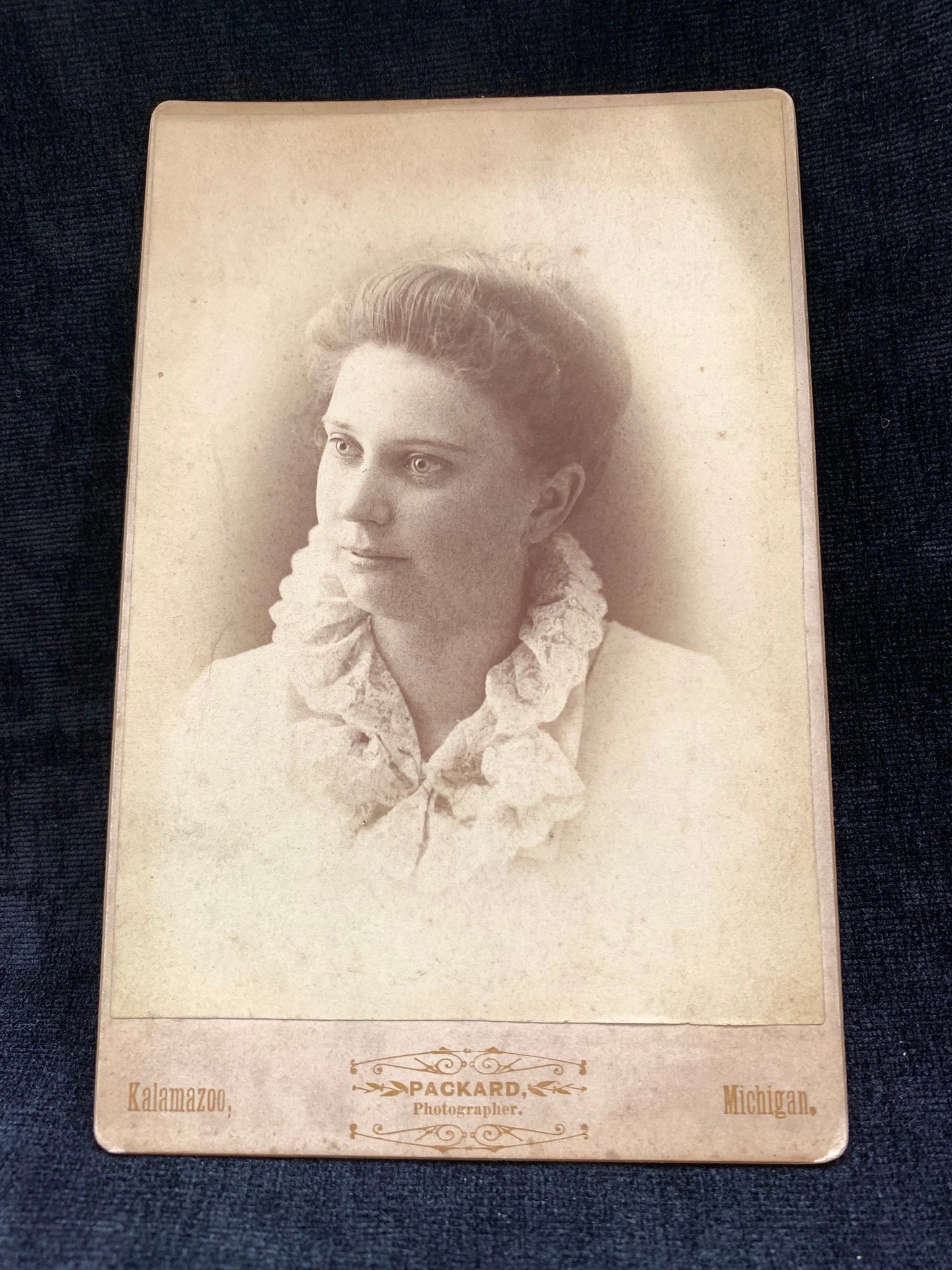 Victorian Era Graduation Portrait of a Woman, Class of 1888 Kalamazoo Michigan By Packcard Studio