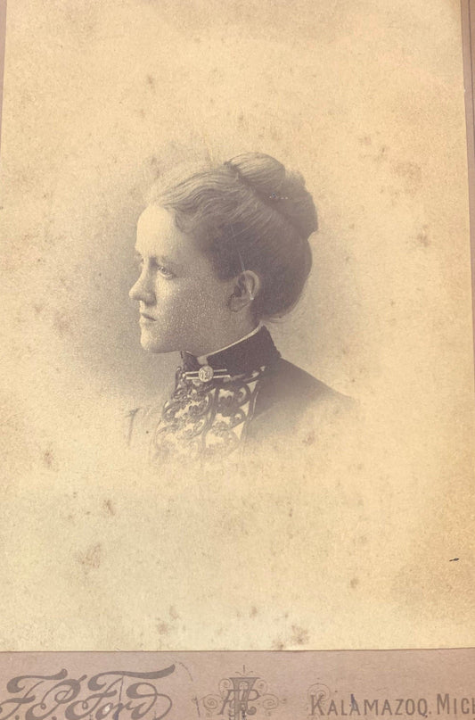 Bromide Portrait of a Victorian Woman  Kalamazoo, Michigan 1888