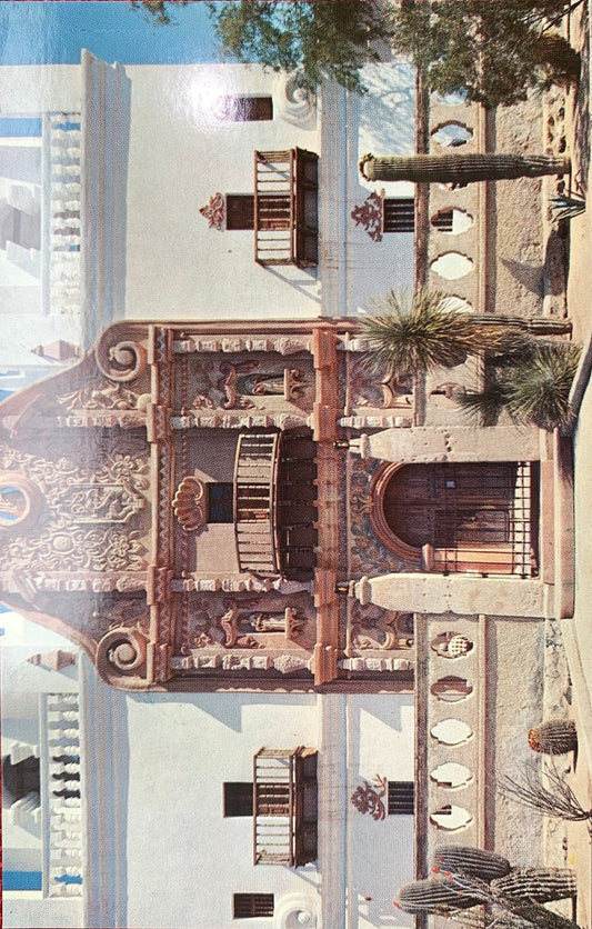 Old Mission Facades, Mission San Xavier del Bac, Tucson, Arizona - Vintage Postcard