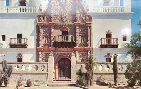 Old Mission Facades, Mission San Xavier del Bac, Tucson, Arizona - Vintage Postcard