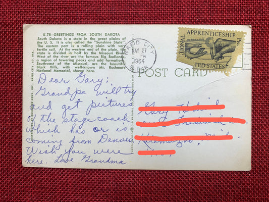 Greetings from South Dakota - Vintage Postcard