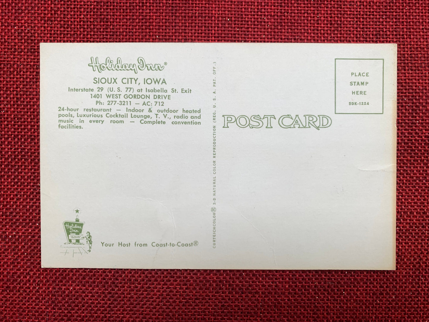 Sioux City, Iowa Holiday Inn Hotel Vintage Postcard