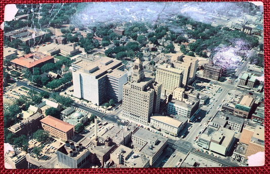 Aerial View of Rochester, Minnesota MN Vintage Plastichrome Postcard