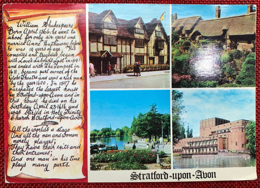 Stratford-Upon-Avon - Photo Collage of Historic Buildings - 1984 Postcard