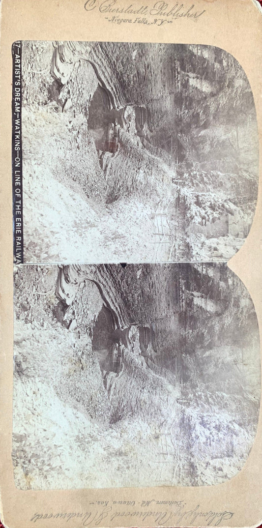 Artist's Dream – Watkins – On Line of the Erie Railway - Vintage Stereo View Card - 1880s/1809s