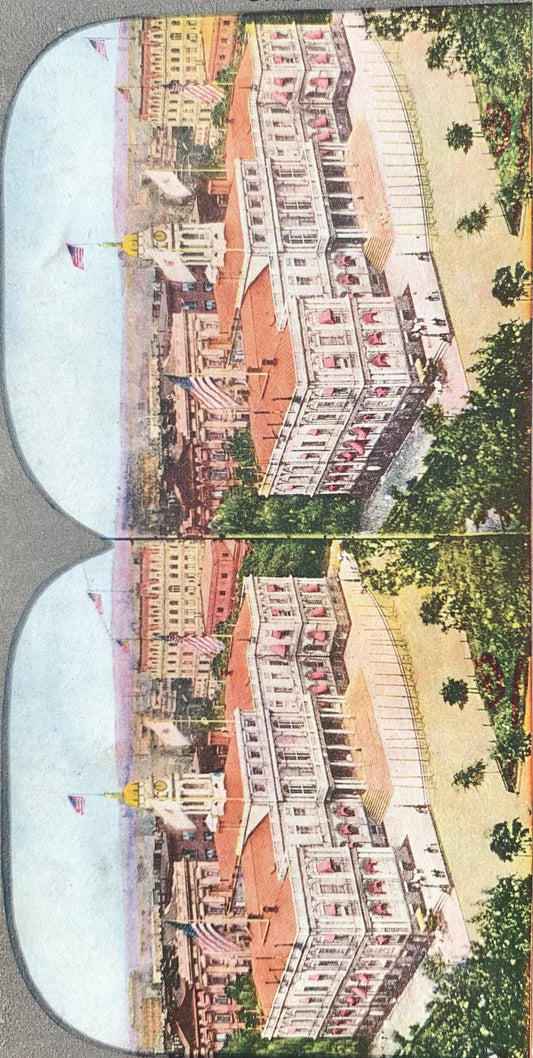 City Hall of New York City, New York Stereo View Card, Early 1900s
