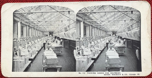 A Trip Through Sears Roebuck & Co - Vintage Stereoview Cards - Set of 7 - Chicago, Illinois - 1910s