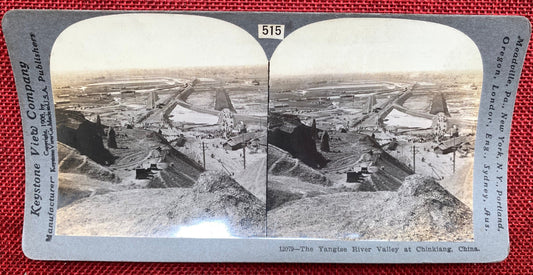 The Yangtze River Valley - Zhenjiang, China - Vintage Stereo View Card - 1907 Keystone View Company