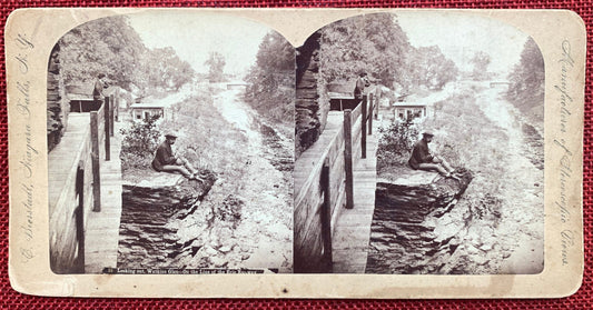 Watkins Glen on the Line of the Erie Railway - Mid to Late 1800s Stereo Card