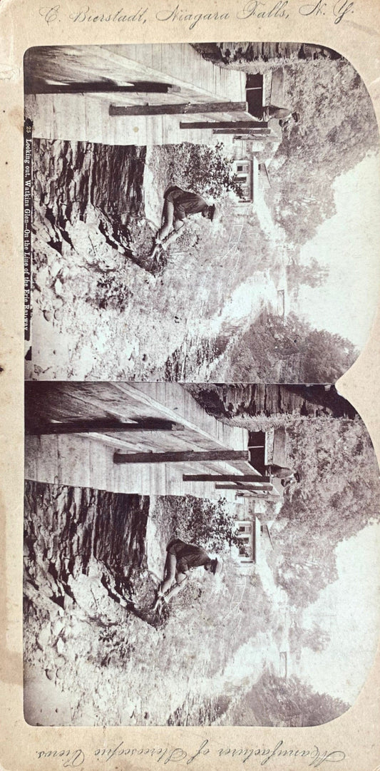 Watkins Glen on the Line of the Erie Railway - Mid to Late 1800s Stereo Card