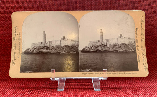 Morro Castle - The Famous Spanish Fort - Havana, Cuba - Vintage Stereo View Card - Keystone View Company 1898