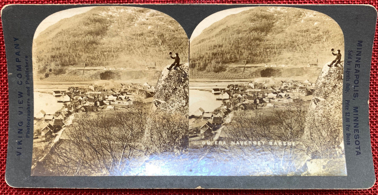 Person Sitting on a Mountain - Antique Stereo View Card - Late 1800s - Early 1900s