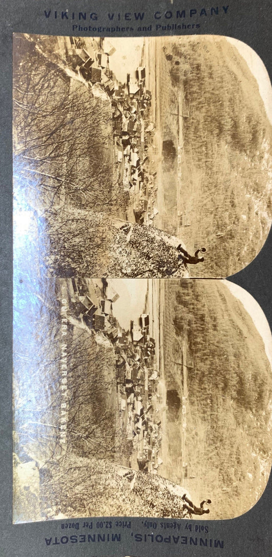 Person Sitting on a Mountain - Antique Stereo View Card - Late 1800s - Early 1900s