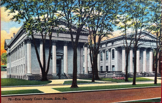76 - Erie County Court House, Erie, Pennsylvania - Linen Postcard 1942