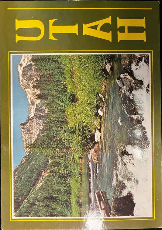 Utah River and Mountainside - Retro Postcard 1980s