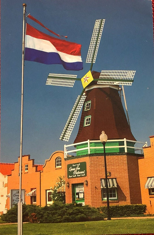 Queen's Inn Restaurant Windmill Dutch Village in Holland Michigan Vintage Postcard