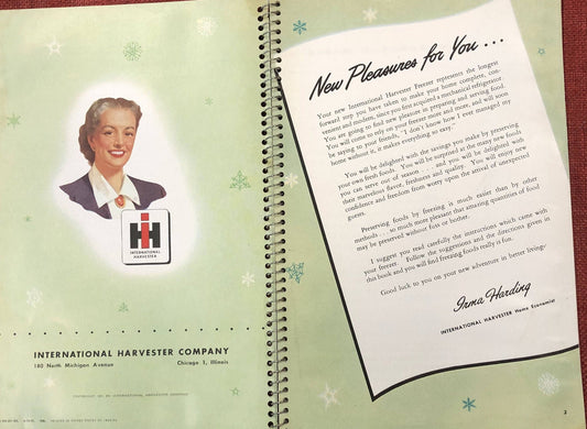 International Harvester How to Freeze Foods Vintage Recipe Book