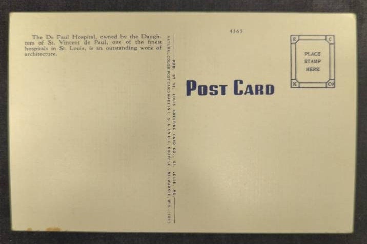 De Paul Hospital, St. Louis, Missouri - Vintage Postcard