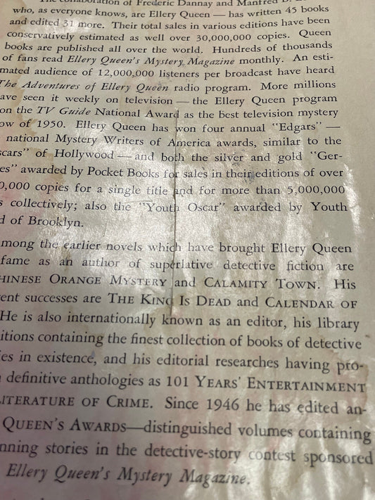 The Scarlet Letters, Hardcover- Ellery Queen 1st Edition, 1st Printing
