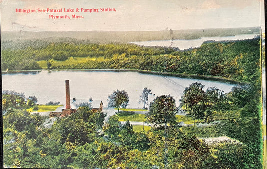 Billington Sea-Patuxet Lake & Pumping Station, Plymouth, Massachusetts - Vintage Postcard