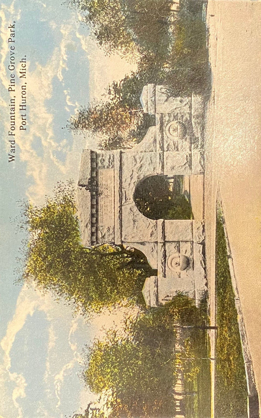 Ward Fountain - Pine Grove Park - Port Huron, Mich. - 1910 Postcard