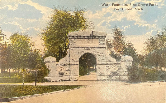 Ward Fountain - Pine Grove Park - Port Huron, Mich. - 1910 Postcard