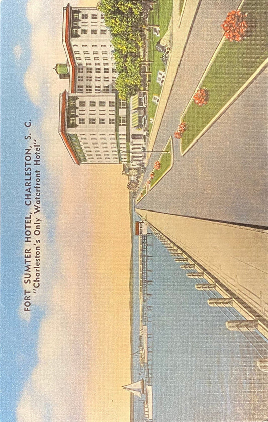 Fort Sumter Hotel, Charleston, South Carolina - 1940s Linen Postcard- 2 Available, sold Separately