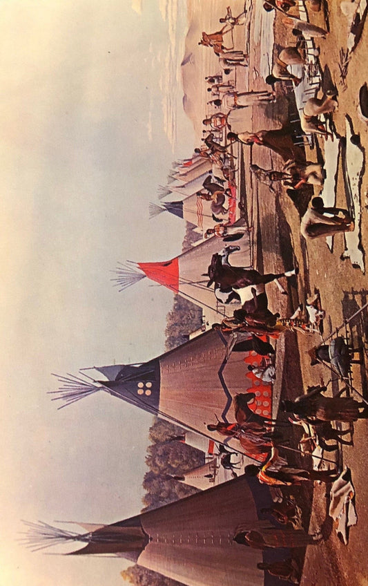 University of Michigan - Museum Exhibit - Plains Native American Encampment Vintage Postcard