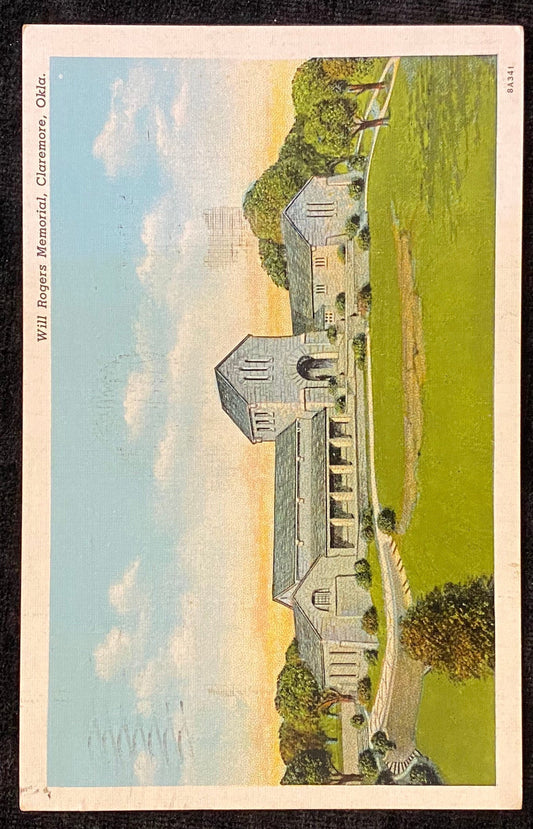 Will Roger Memorial, Claremore, Oklahoma - Vintage Postcard