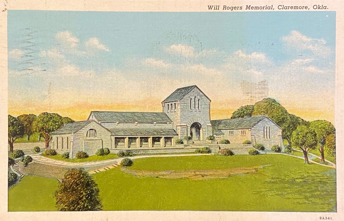 Will Roger Memorial, Claremore, Oklahoma - Vintage Postcard