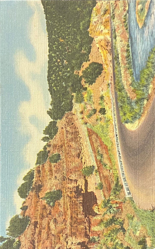Cedro Canyon Scenic Spot, East of Albuquerque, New Mexico - Linen Postcard
