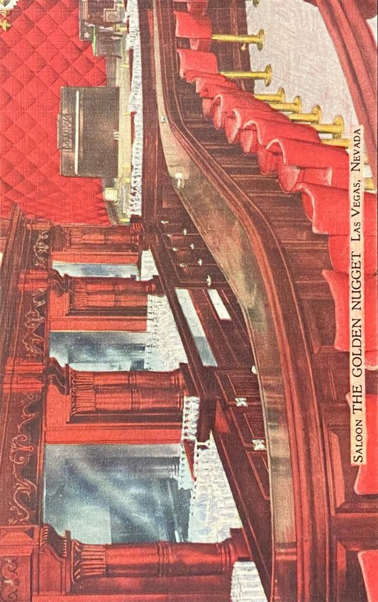 Saloon The Golden Nugget Las Vegas, Nevada - 1940s Linen Postcard