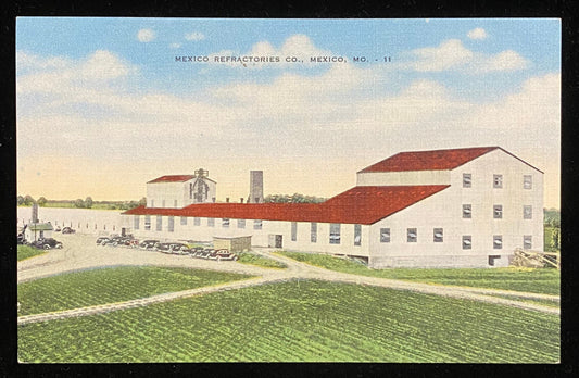 Mexico Refractories Co., Mexico, Missouri - 1940s Linen Postcard