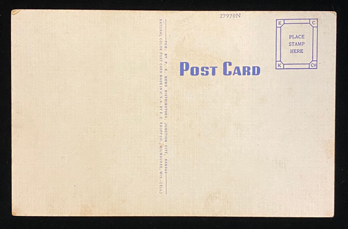 Administration Building - Fort Riley, Kansas - 1940s Linen Postcard