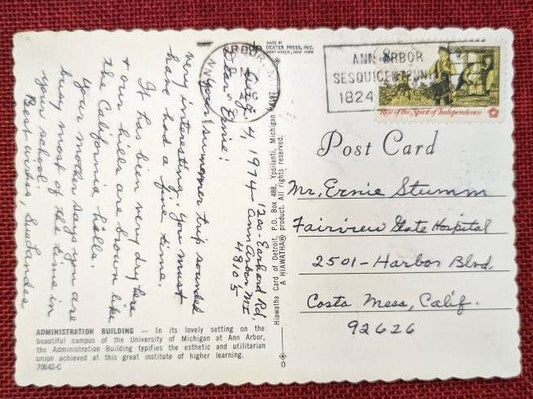 University of Michigan Administration Building, Ann Arbor, Michigan - Vintage Postcard