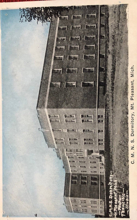 C. M. N. S. Dormitory, Mt. Pleasant, Michigan Vintage Postcard