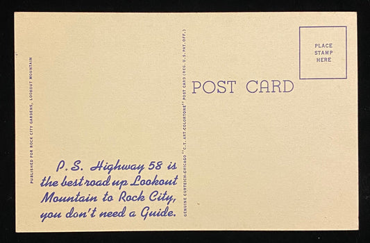 Fat Man's Squeeze - Rock City Gardens - Lookout Mountain, Georgia - 1946 Linen Postcard