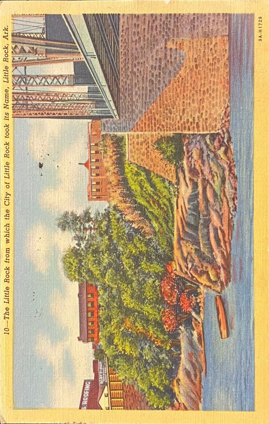 The Little Rock from which the City of Little Rock took its Name, Little Rock, Arkansas - 1939 Linen Postcard