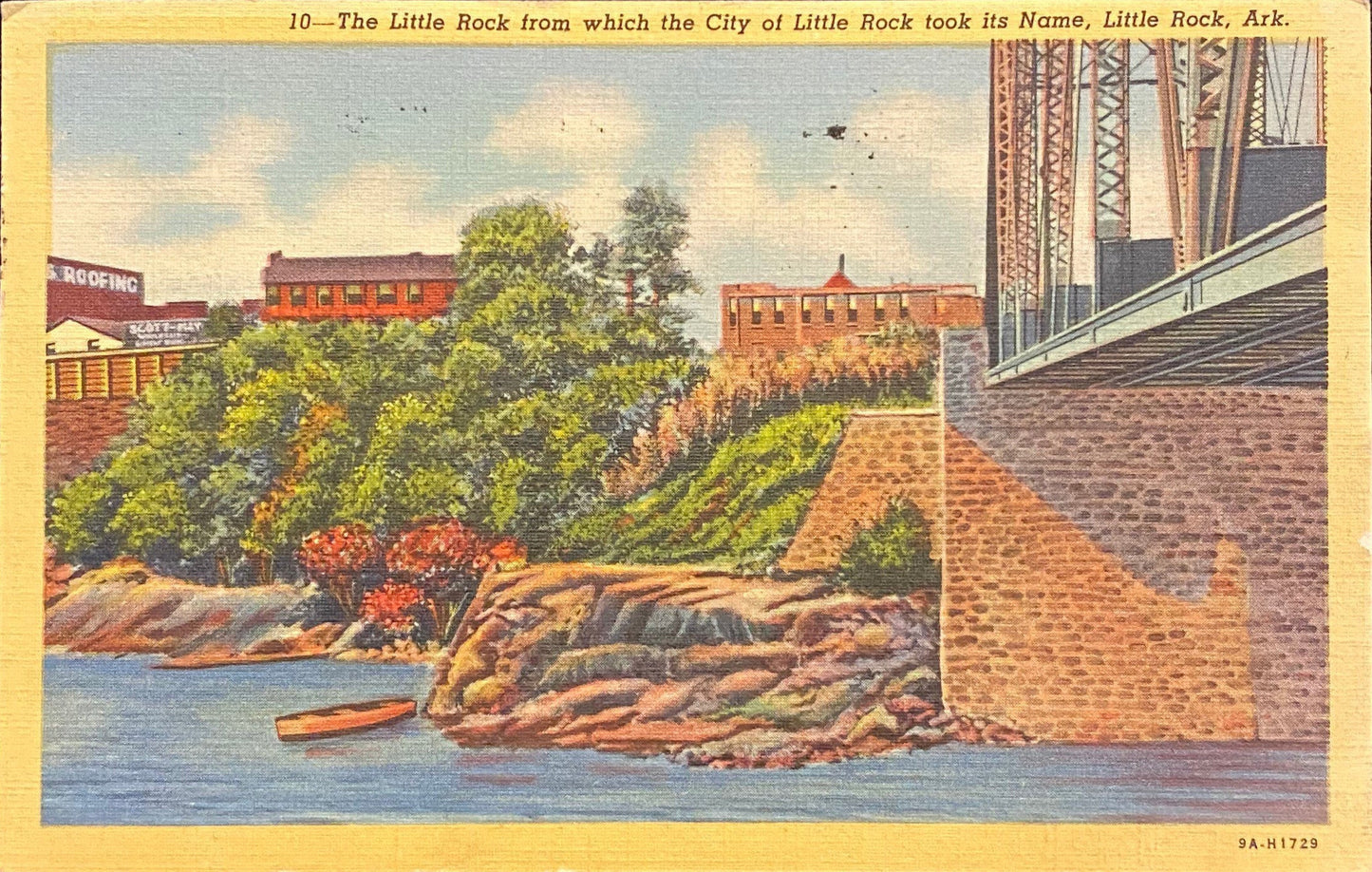 The Little Rock from which the City of Little Rock took its Name, Little Rock, Arkansas - 1939 Linen Postcard