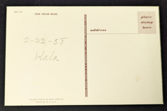 Four Indian Maids - San Francisco, California - Vintage Postcard