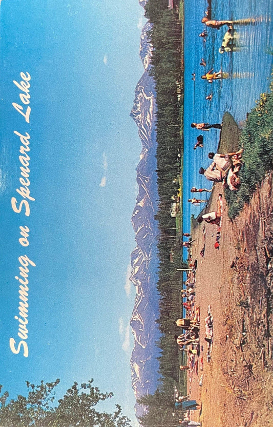Swimming on Spenard Lake - Vintage 1950s Alaska Postcard