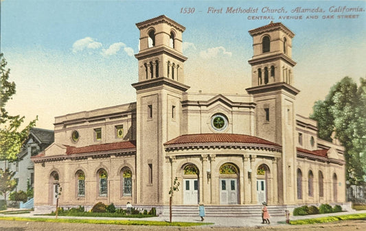 First Methodist Church - Alameda, California - Vintage Postcard