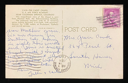 The Cadet Chapel - U.S. Air Force Academy - Colorado Springs, Colorado - Vintage Postcard