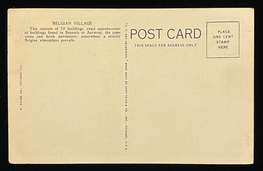 Approaching Entrance to the Belgian Village - Chicago World's Fair - Illinois - 1934 Linen Postcard