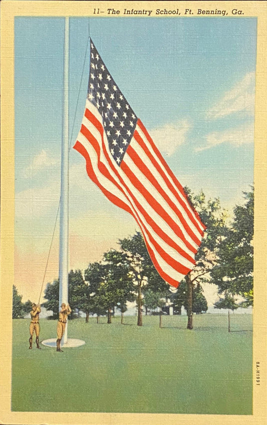 The Infantry School - Ft. Benning, Georgia - 1938 Linen Postcard