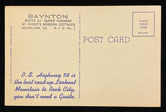 Swing Along Bridge - Rock City Gardens - Lookout Mountain, Georgia - 1949 Linen Postcard