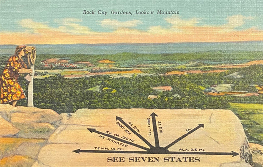 Rock City Gardens - Lookout Mountain, Georgia - 1938 Linen Postcard