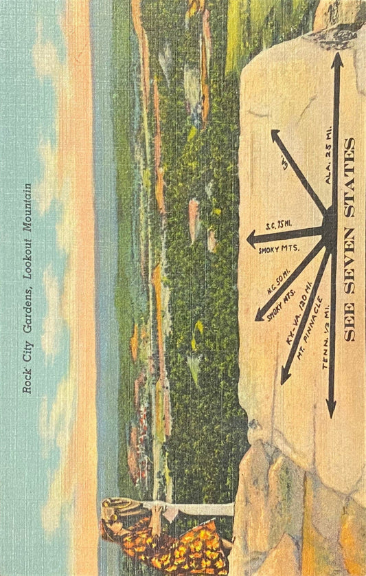 Rock City Gardens - Lookout Mountain, Georgia - 1938 Linen Postcard