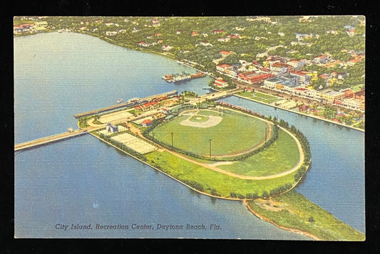 City Island - Recreation Center - Daytona Beach, Florida - 1941 Linen Postcard
