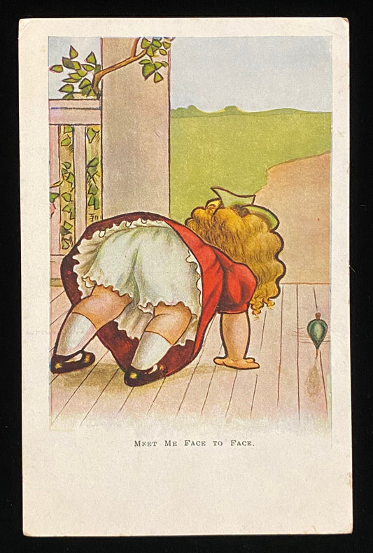 Meet Me Face to Face - Humorous Vintage Postcard